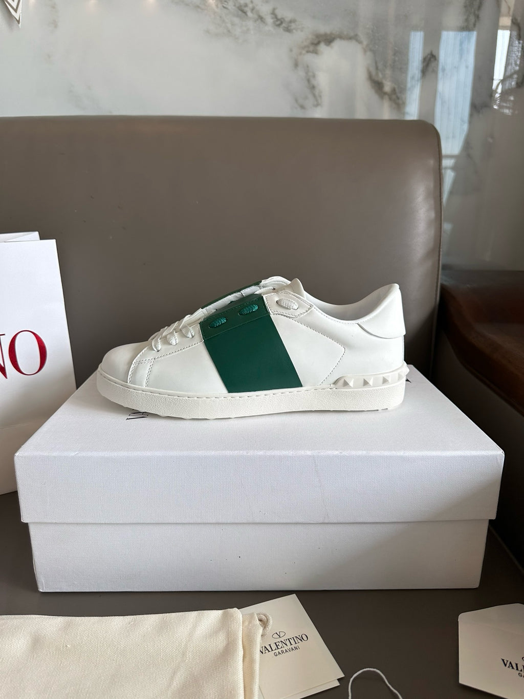 Valentino Open Sneakers Green Men