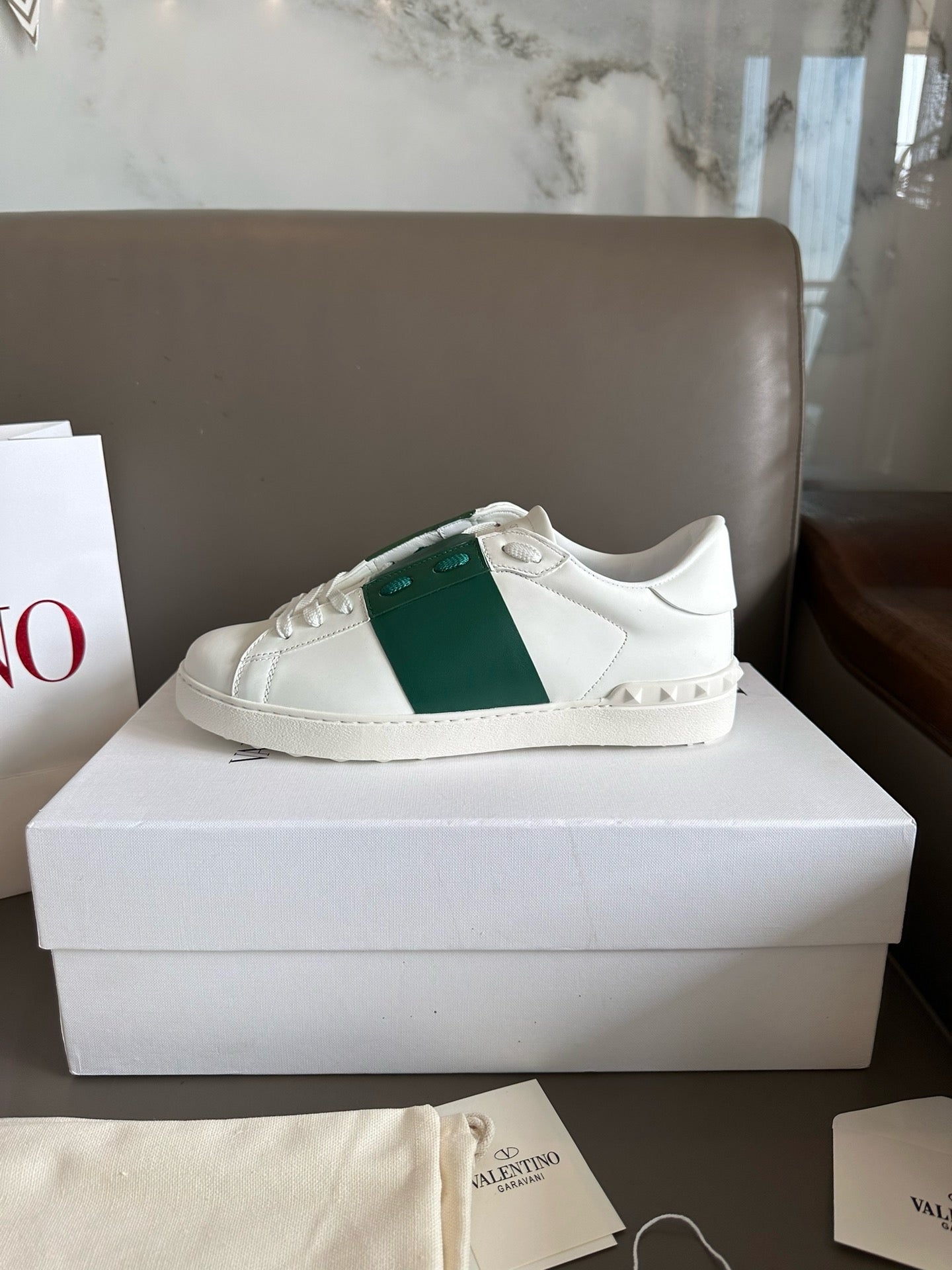 Valentino Open Sneakers Green Men