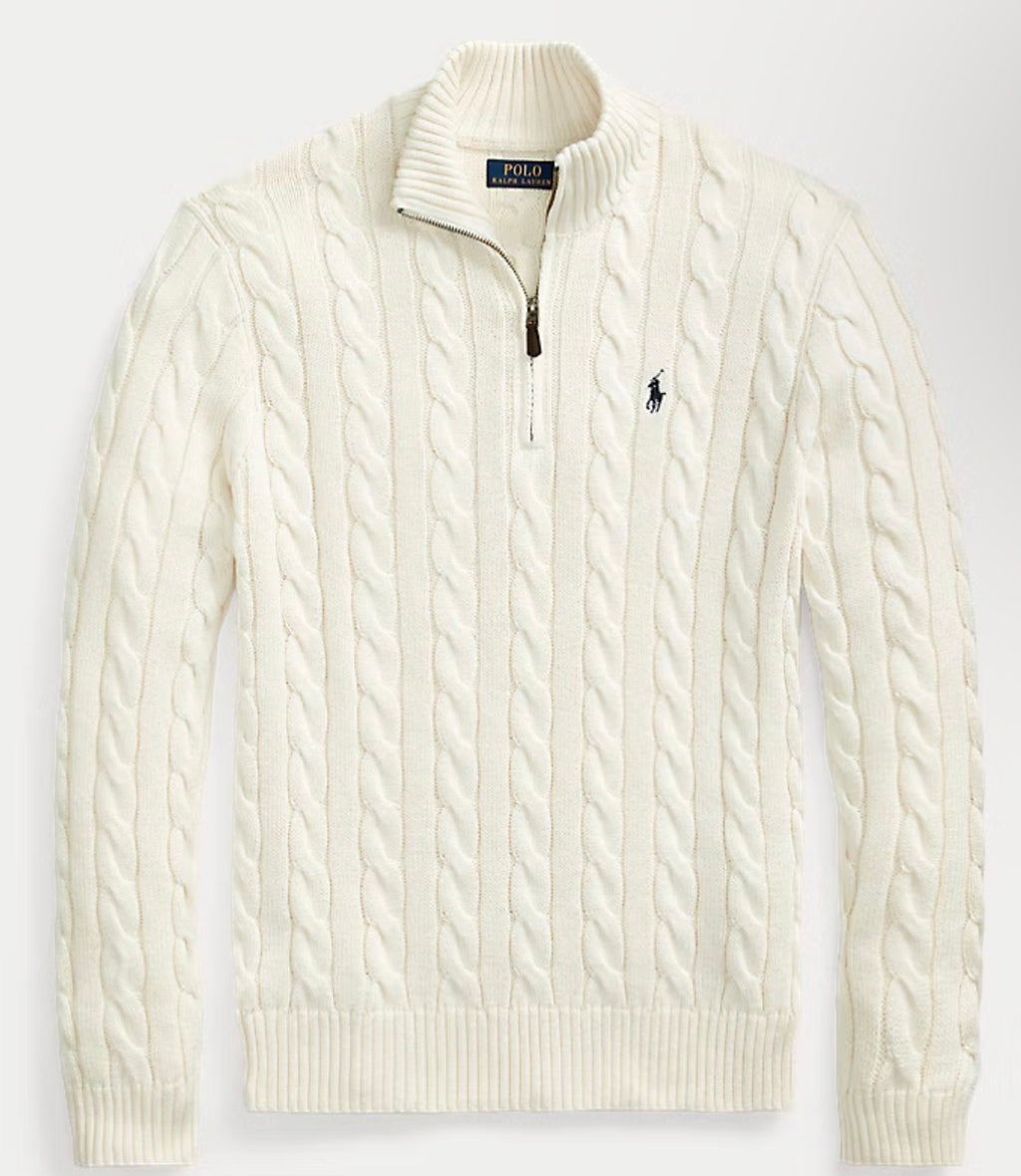Polo Ralph Lauren Cable-Knit Cotton Quarter-Zip Jumper