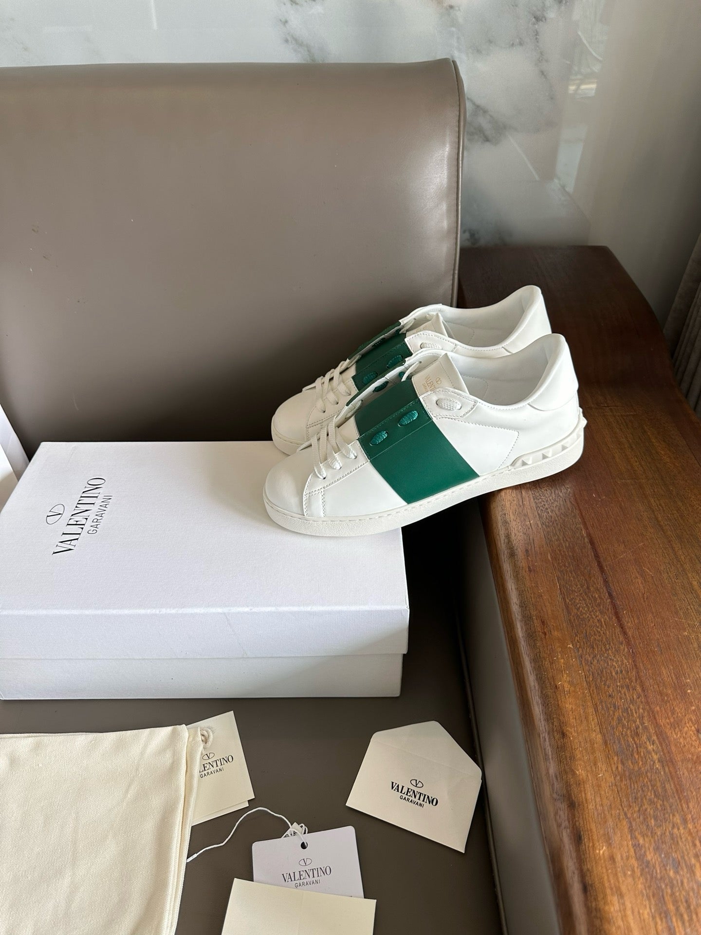 Valentino Open Sneakers Green Men