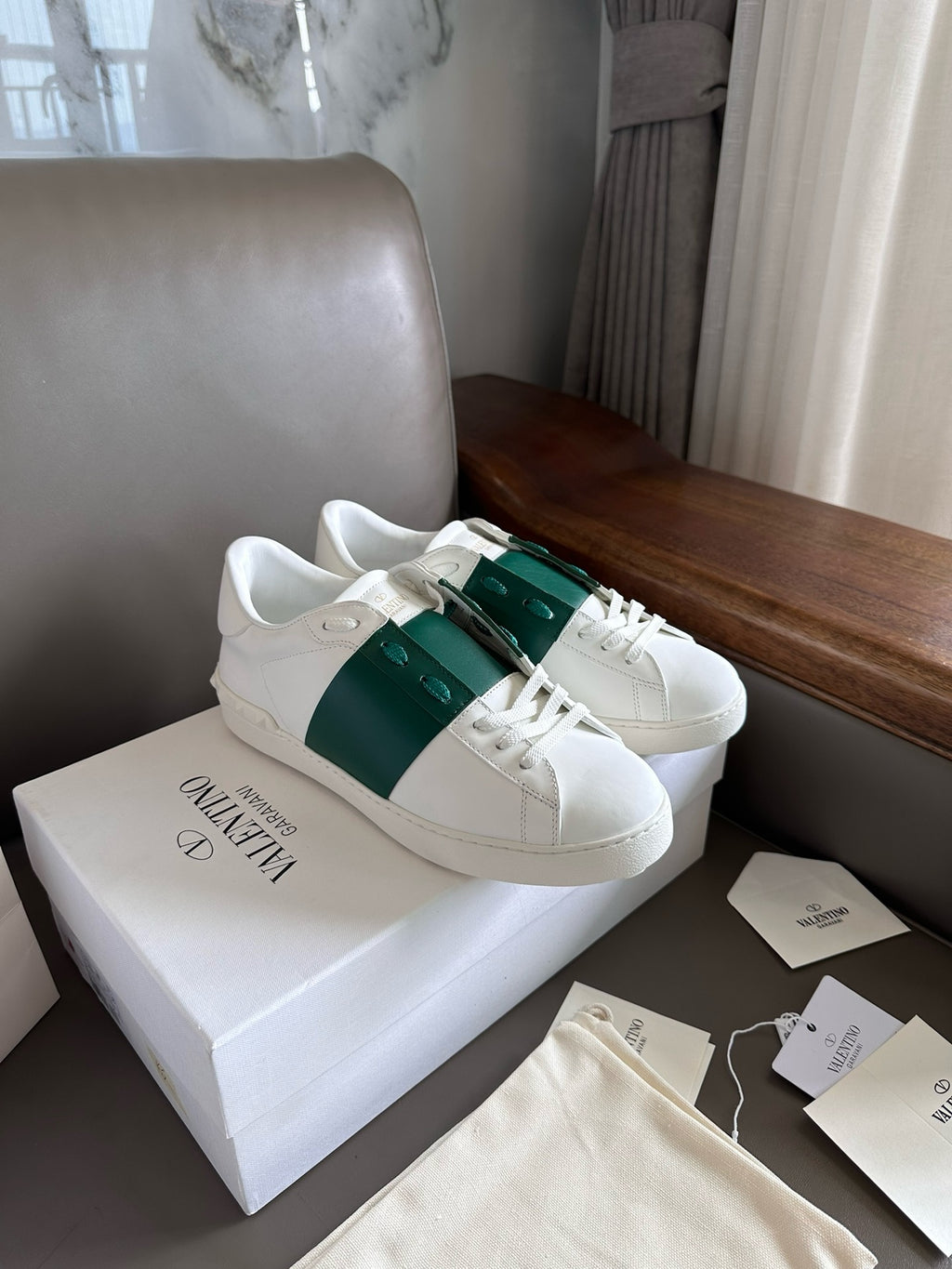 Valentino Open Sneakers Green Men