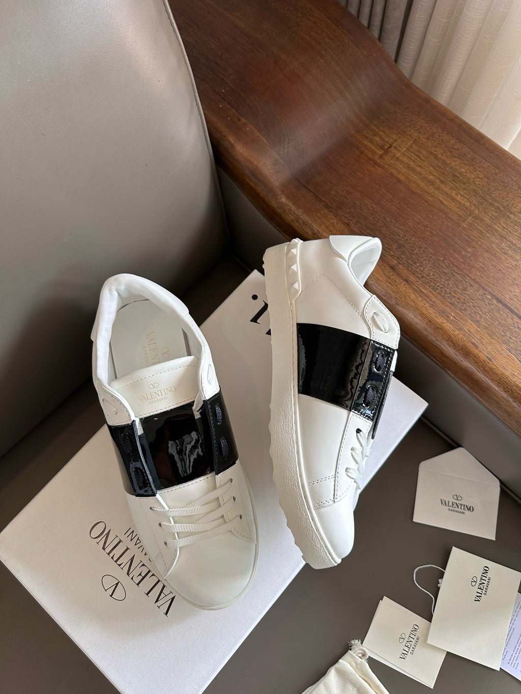 Valentino Open sneakers Glossy black men
