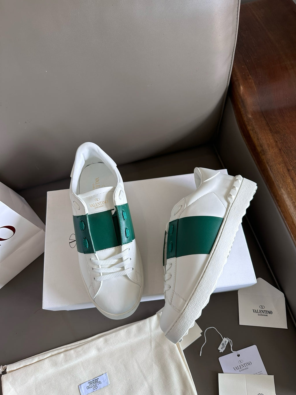 Valentino Open Sneakers Green Men