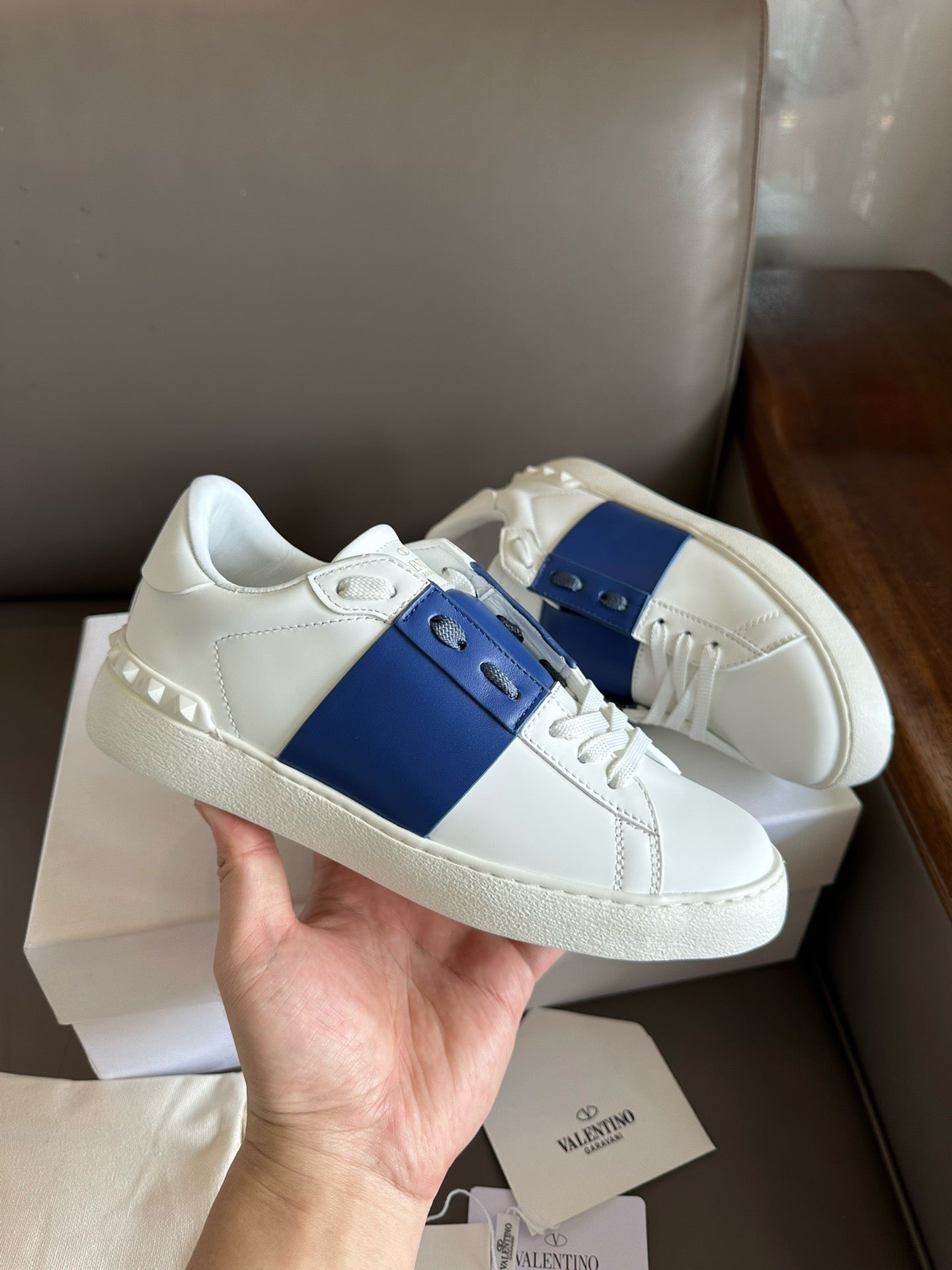 Valentino Open Sneakers Blue men