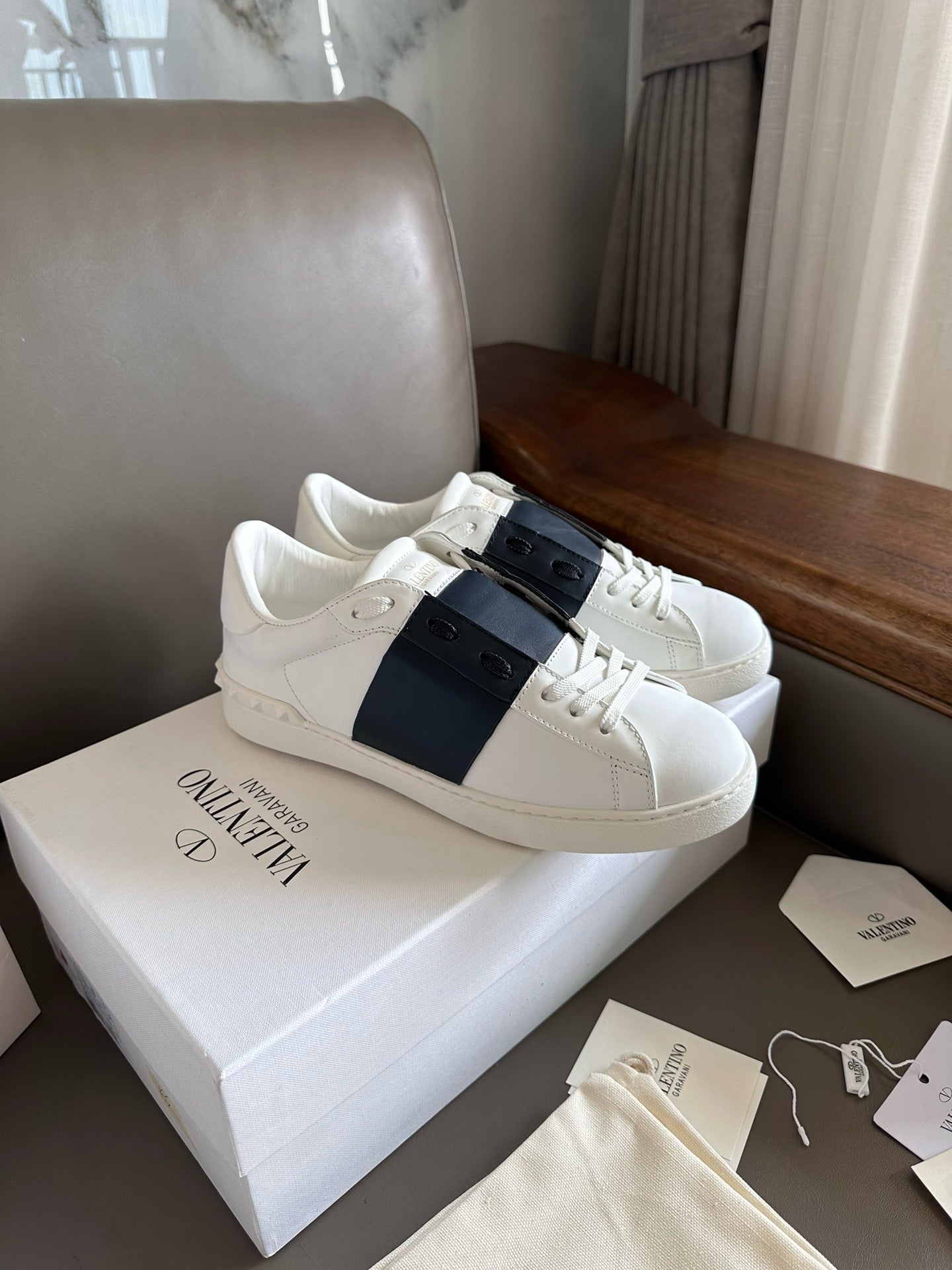 Valentino Open sneakers Navy blue Men