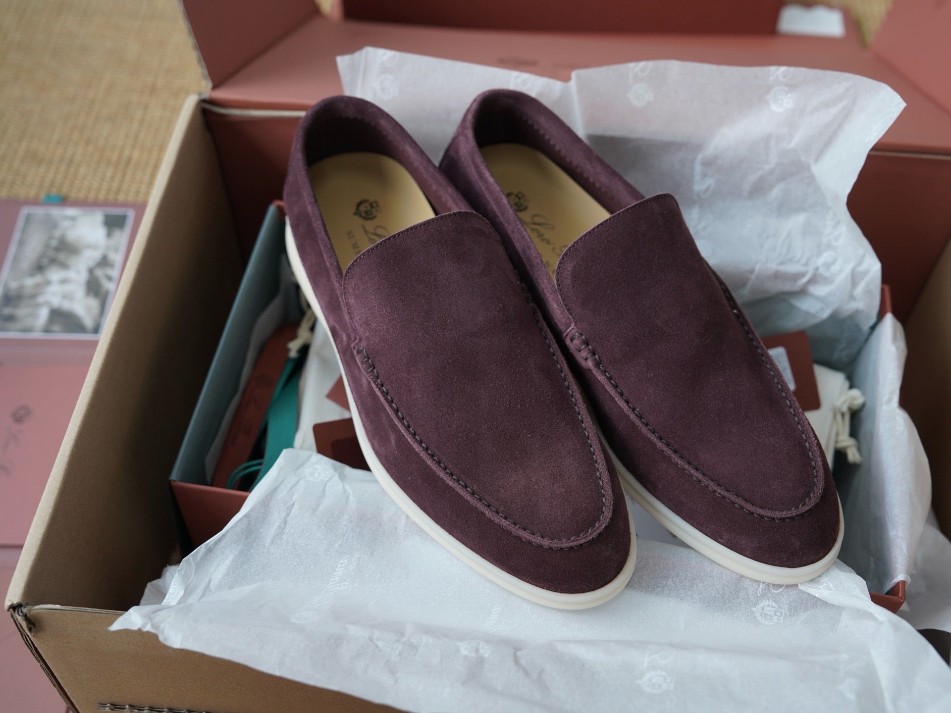 Loro Piana Men Summer walk burgundy