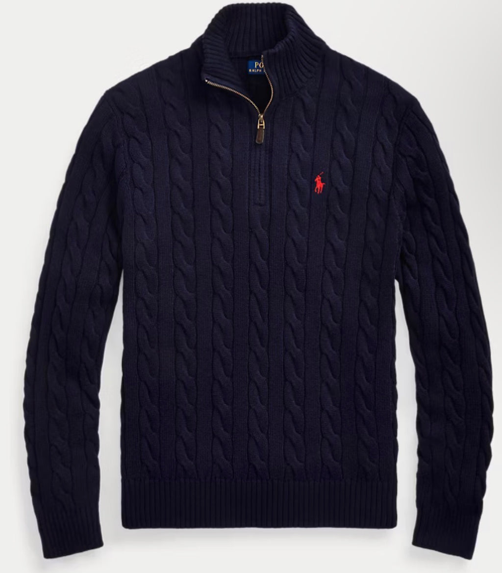 Polo Ralph Lauren Cable-Knit Cotton Quarter-Zip Jumper