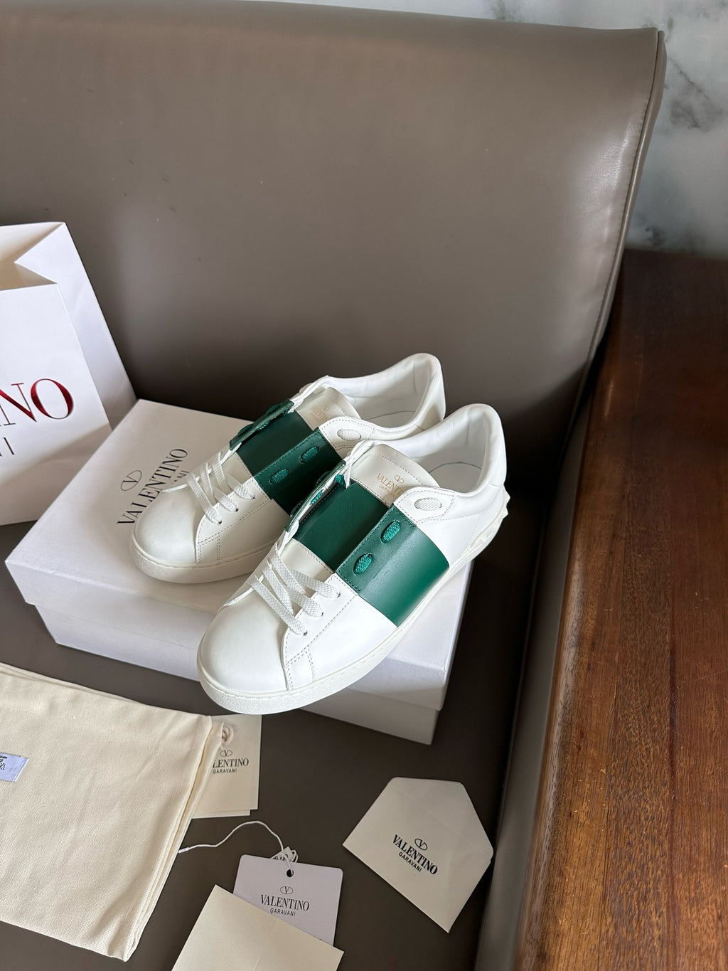 Valentino Open Sneakers Green Men