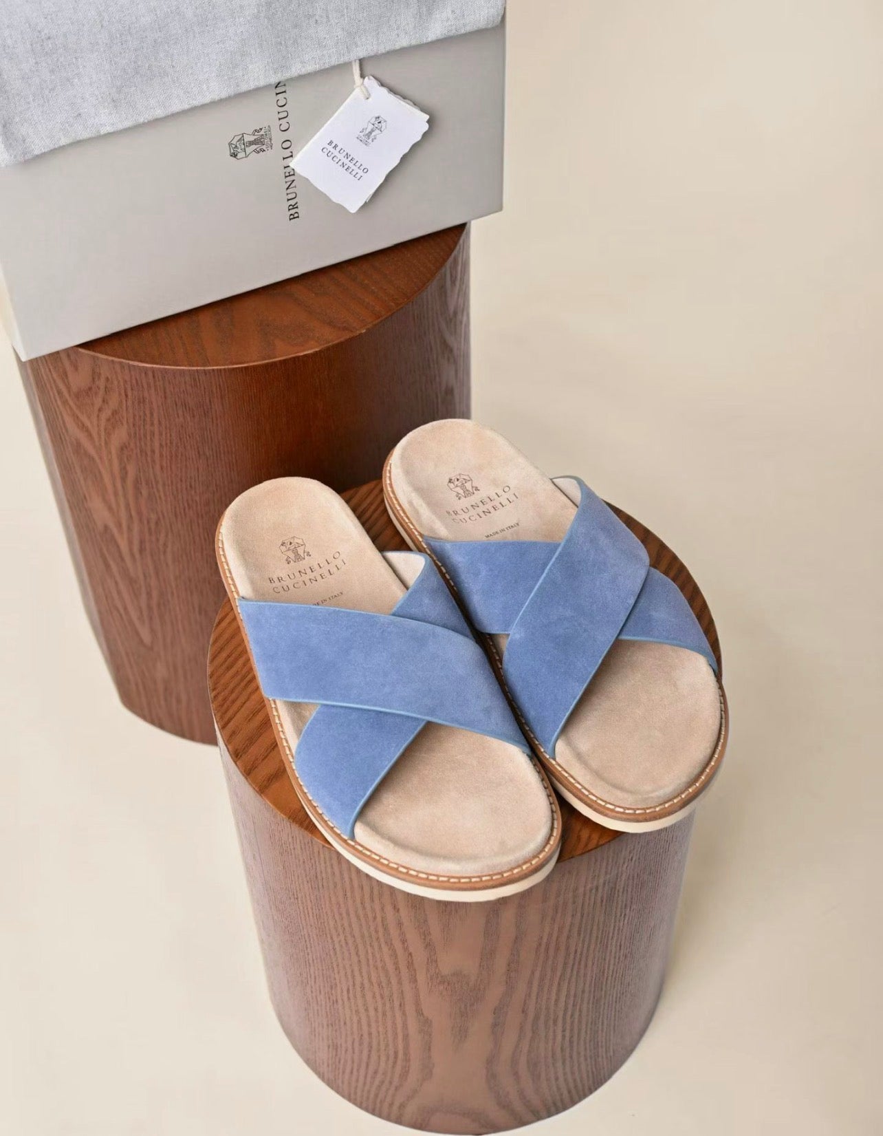 Brunello Cucinelli suede sandals