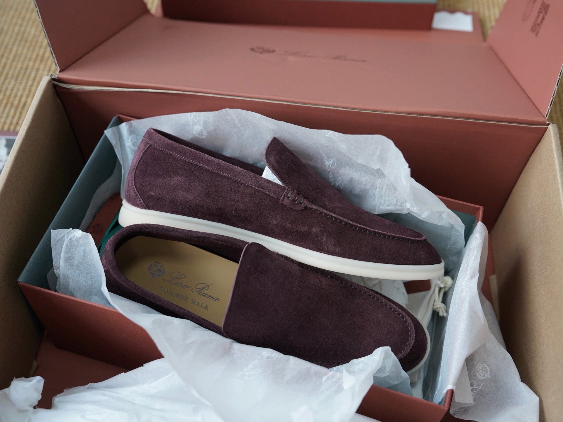 Loro Piana Men Summer walk burgundy